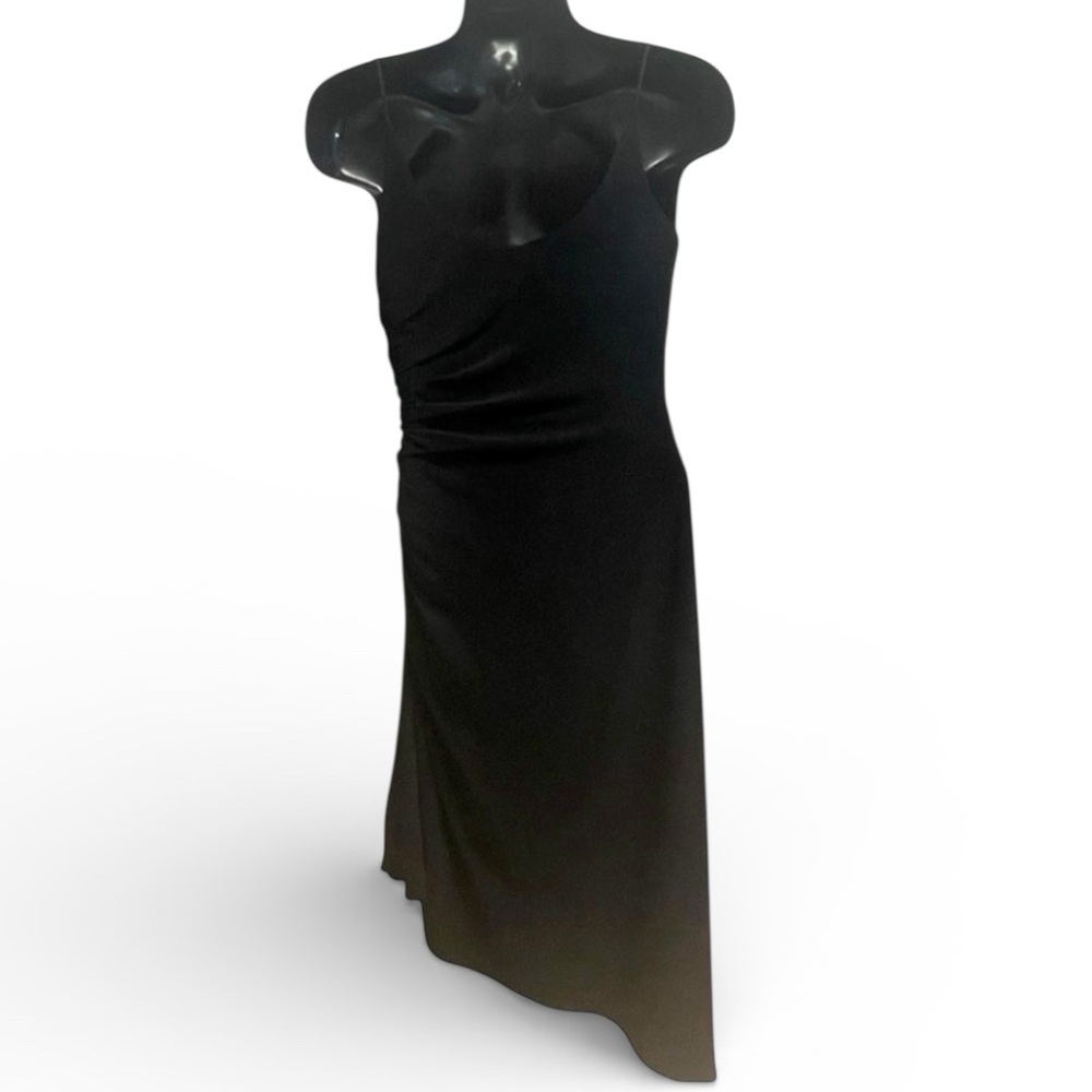 Laundry by Shelli Segal Black Asymmetrical Cocktail Dress Size 12 - Picture 4 of 7